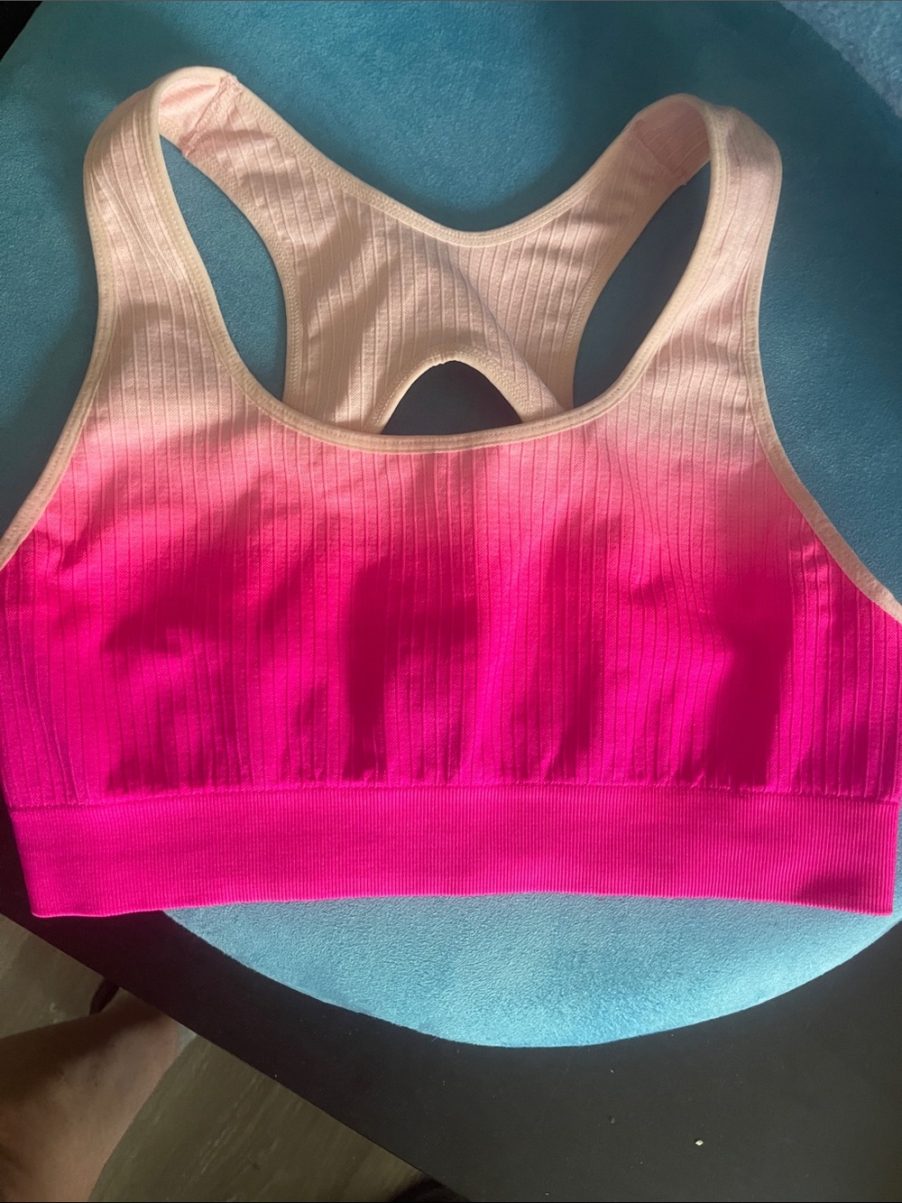 Hot Pink Ombre Two-Piece Crop Top & High-Waist Shorts Set - Picture 5 of 5